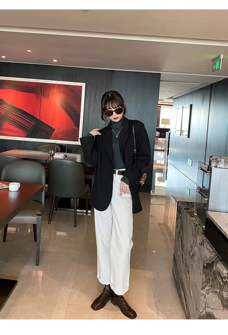 FatyBelle Women’s Striped Sweater – Autumn Winter Long Sleeve O-Neck Pullover