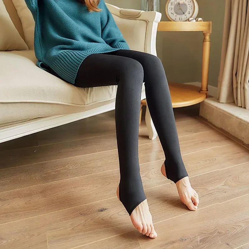 Women's High Waist Thermal Leggings - Warm Fleece Lining for Autumn and Winter | Stretchy, Comfortable, and Slim Fit