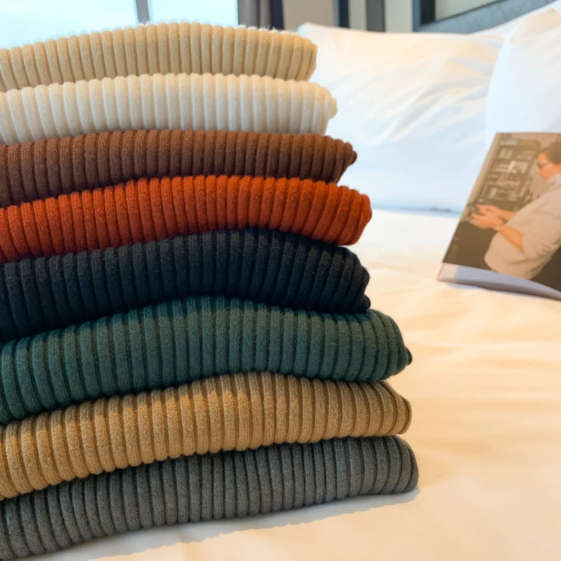 FatyBelle Women’s Striped Sweater – Autumn Winter Long Sleeve O-Neck Pullover