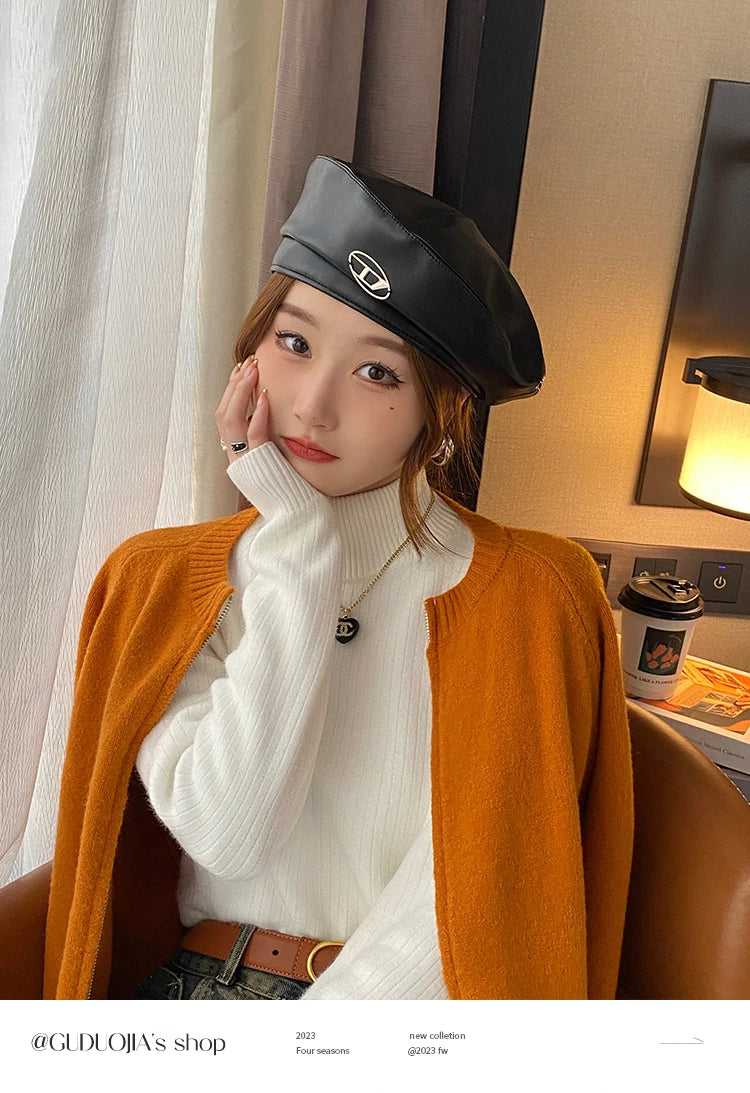 Women's Retro Turtleneck Sweater – Autumn & Winter 2025 Collection | Thickened Thermal Knit with Velvet Lining | Cozy Pullovers & Layering Tops